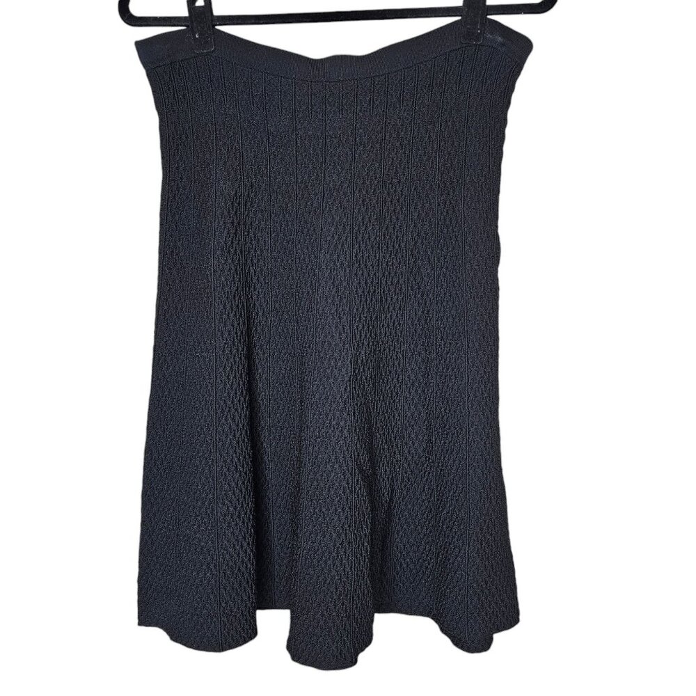 ⚡Cabi Medium Black Amelie Stretch High Waist Knee Length Textured Knit Skirt 214